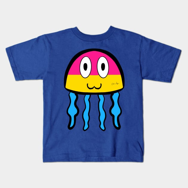 Pansexual Pride Jellfish Kids T-Shirt by AlienClownThings